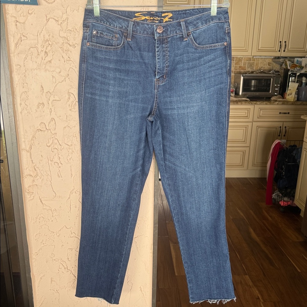 Seven7 Women's Classic Blue Ankle Jeans
